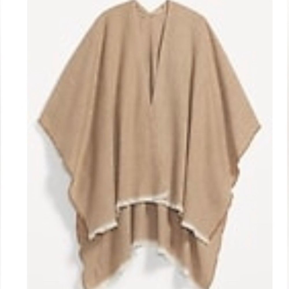 NWT Old Navy Beige Herringbone Poncho Sweater
